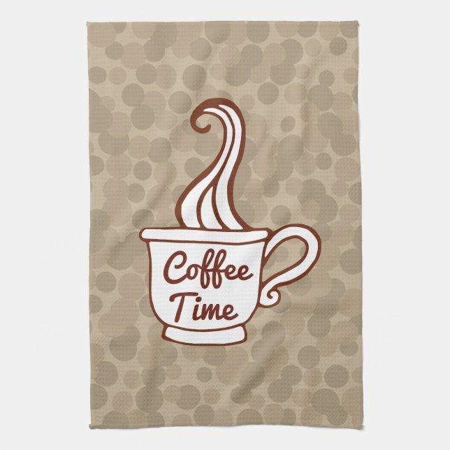 Retro Coffee Kopp Middag Kitchen Towel Gift Kökshandduk (Vertikal)