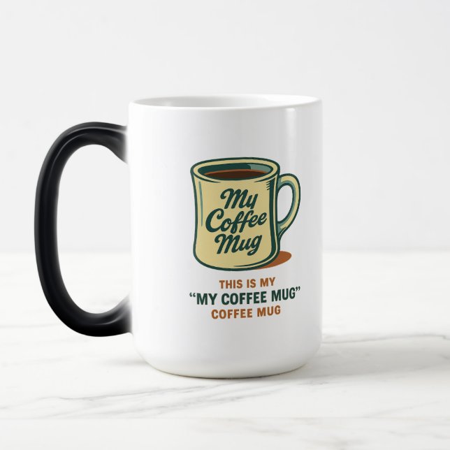 Retro Coffee Mug Humor Design Magisk Mugg (Vänster)