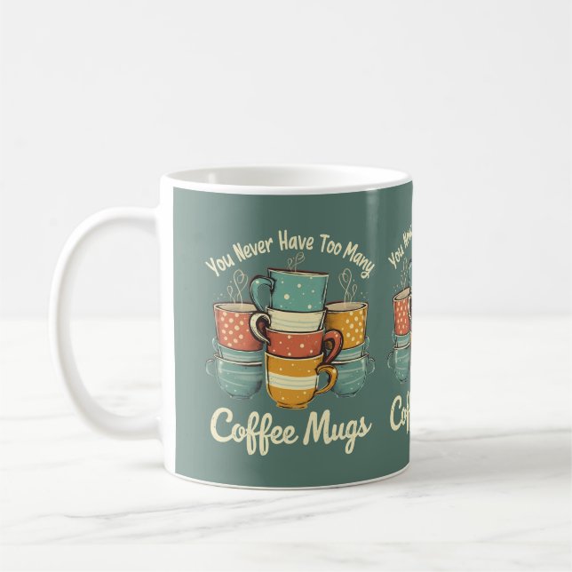 Retro Coffee Mugg Stack Illustration (Vänster)