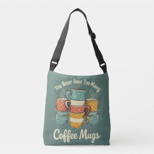 Retro Coffee Mugg Stack Illustration Axelväska