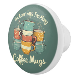 Retro Coffee Mugg Stack Illustration Knopp