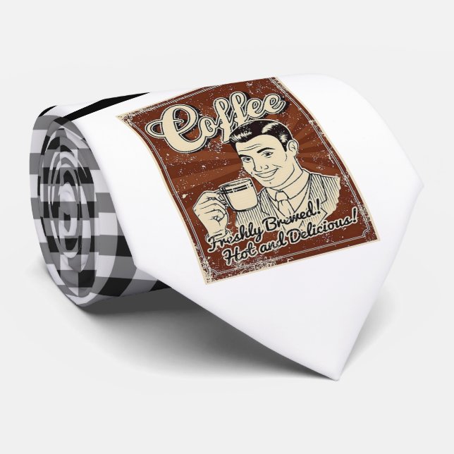 Retro Coffee Necktie Slips (Rullad)
