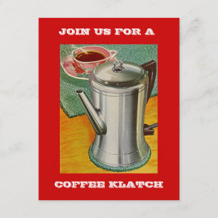 Retro COFFEE PERCOLATOR-inbjudan PARTY INBJUDAN