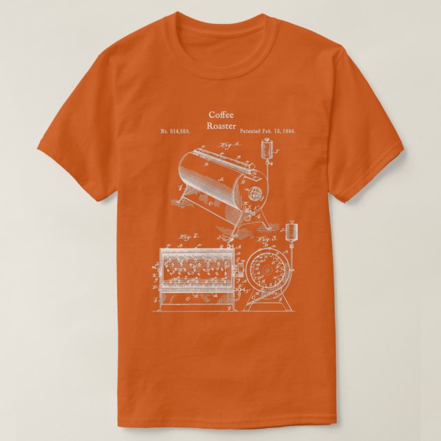 Retro Coffee Roaster - Mörk Roast Bean Rosting T Shirt (Design framsida)