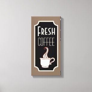 Retro Coffee Shop Art-tecken Canvastryck