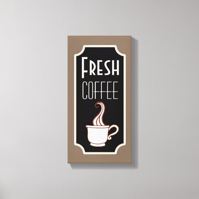 Retro Coffee Shop Art-tecken Canvastryck (Framsida)