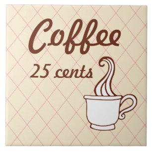 Retro Coffee Trivet Tile Kakelplatta