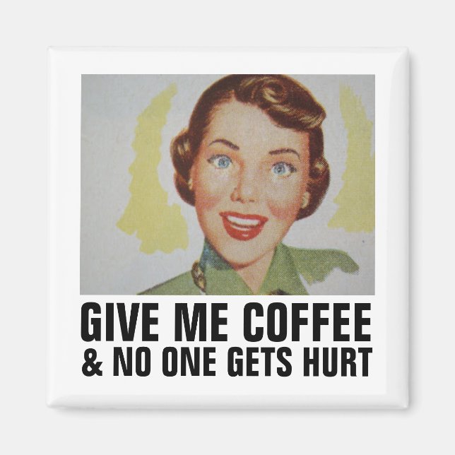RETRO COFFEE WOMAN MAGNET (Framsidan)