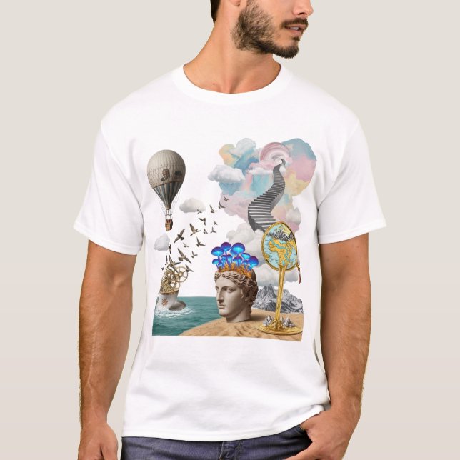 Retro Collage Surreal Aesthetic Graphic Art T-Shir T Shirt (Framsida)