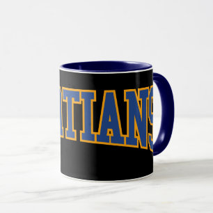 Retro College Blue Orange Martians Varsity Sport Mugg