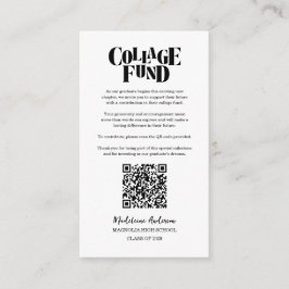 Retro College Fund Graduation Black Checkerboard Tilläggskort