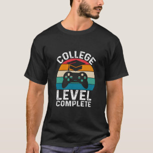 Retro College Nivå Komplett Gamer Solnedgång T Shirt