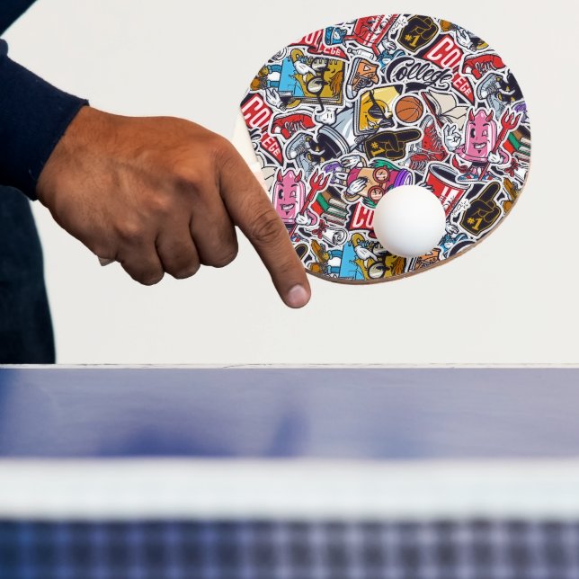 Retro College Vibes Ping Pong Paddle Pingisracket (Insitu)