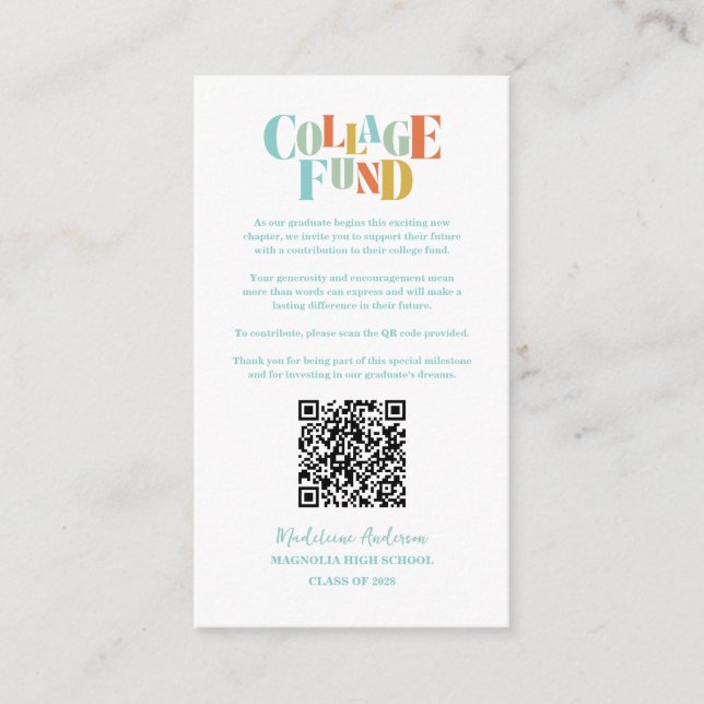 Retro Collegefondens Examens Checkerboard Tilläggskort (Framsida)