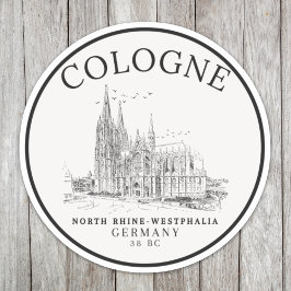 Retro Cologne Cathedral Germany Panorama Klistermärken