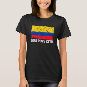 Retro Colombia Flagga Best Pops Fars dag T Shirt