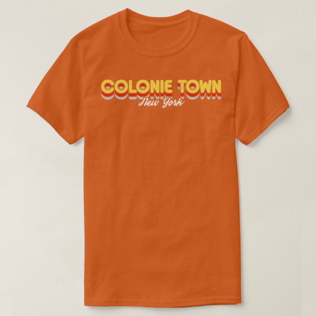 Retro Colonie Town New York T Shirt (Design framsida)