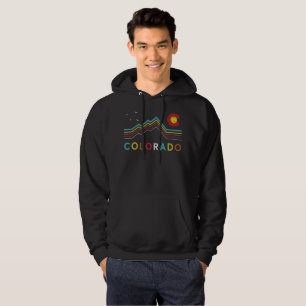 Retro Colorado Flagga Rocky Mountain Souvenir Hoodie
