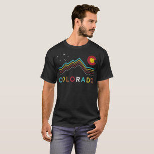 Retro Colorado Flagga Rocky Mountain Souvenir T Shirt