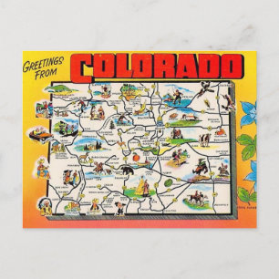 Retro Colorado Kart Postkort Vykort