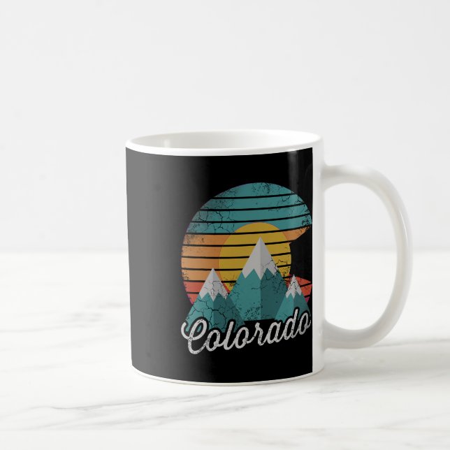 Retro Colorado Mountains Home Kärlek Family Vacati Kaffemugg (Höger)