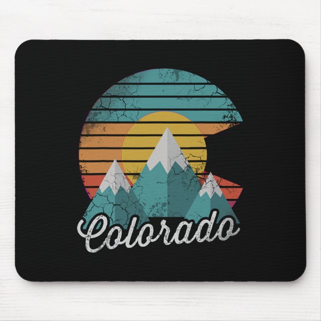Retro Colorado Mountains Home Kärlek Family Vacati Musmatta (Framsidan)