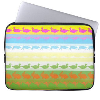 Retro Colorful Animals Modern Rand Mönster #5 Laptop Sleeve