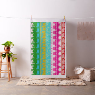 Retro Colorful Animals Modern Rand Mönster #6 Tyg