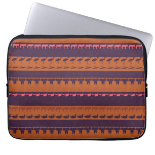 Retro Colorful Animals Mönster #2 Laptop Sleeve