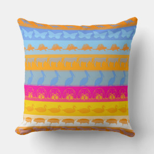 Retro Colorful Animals Mönster #3 Kudde