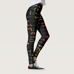 Retro Colorful Animals Mönster #5 Leggings