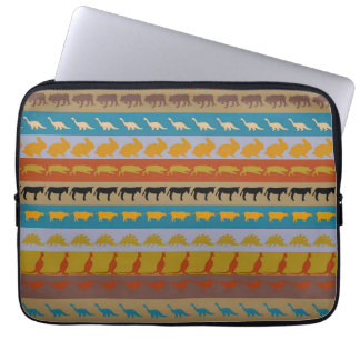 Retro Colorful Animals Mönster #8 Laptop Fodral
