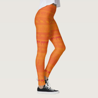Retro Colorful Animals Mönster #9 Leggings