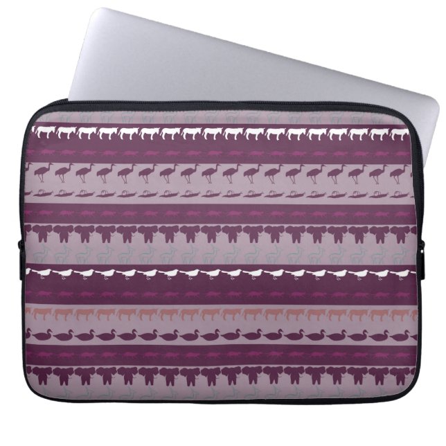 Retro Colorful Animals Mönster Laptop Fodral (Framsidan)