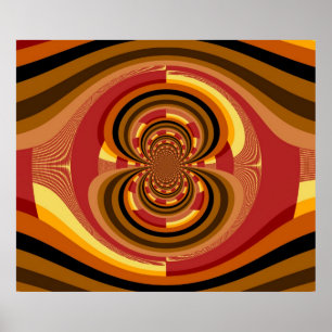 Retro Colorful Blommigt Art nouveau Dekoration Poster