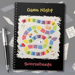 Retro Colorful Board Game Scoresheet Notebook Anteckningsbok