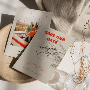 Retro Colorful Bright-Funky fet Modern Bröllop Spara Datumet