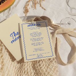 Retro Colorful Bright Funky Modern Ram Bröllop Meny