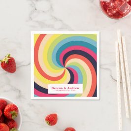 Retro Colorful Bröllop Pappersservett