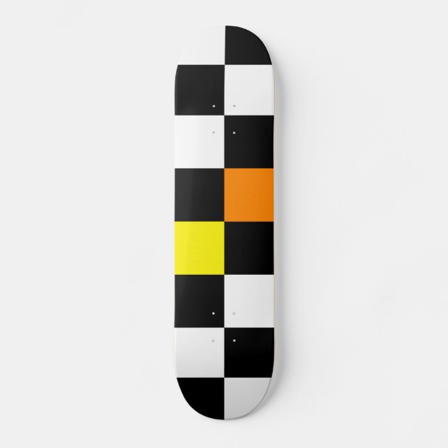 Retro Colorful Checkerboard 2 Mini Skateboard Bräda 18,7 Cm (Framsida)