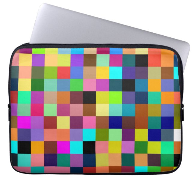 Retro Colorful Checkerboard Laptop Sleeve (Framsidan)