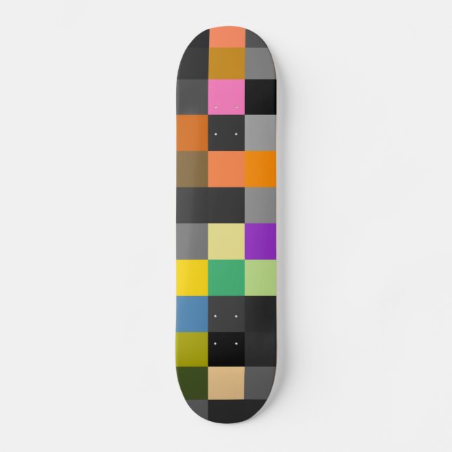Retro Colorful Checkerboard Skateboard Bräda 20 Cm (Framsida)
