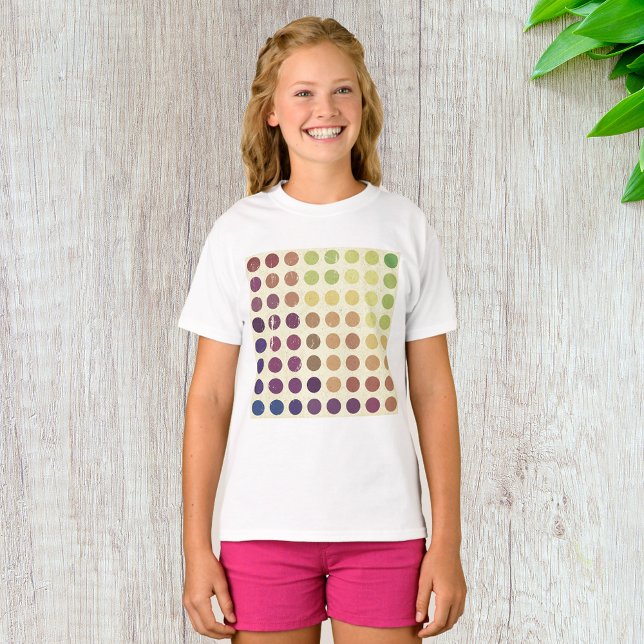 Retro Colorful Circles Girls T-Shirt (Skapare uppladdad)