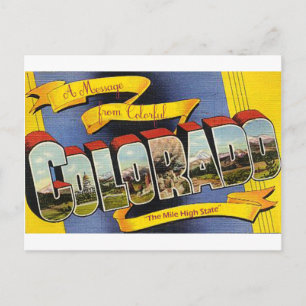 Retro Colorful Colorado Vykort