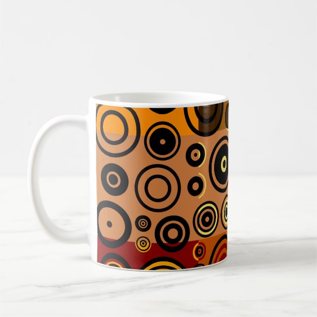Retro Colorful Fifties Abstrakt Art Kaffemugg (Vänster)