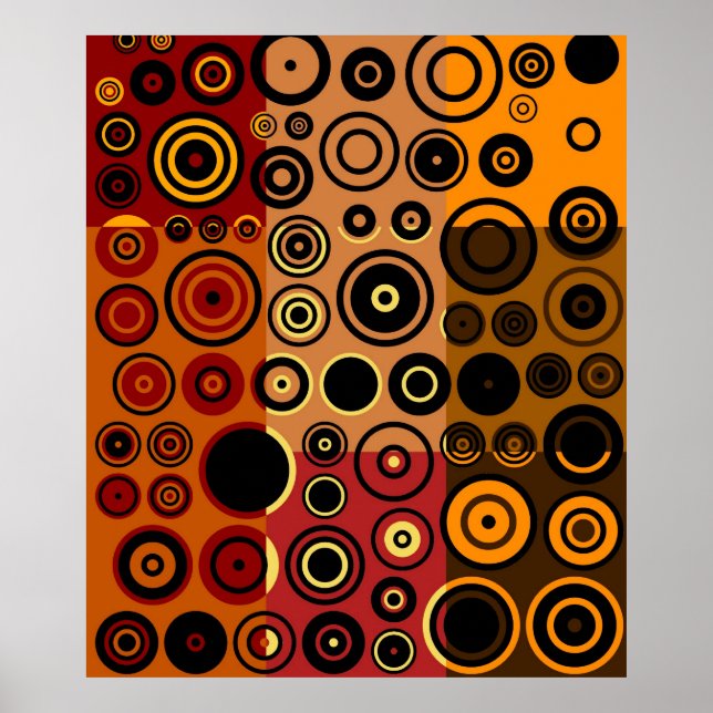 Retro Colorful Fifties Abstrakt Art Poster (Framsidan)