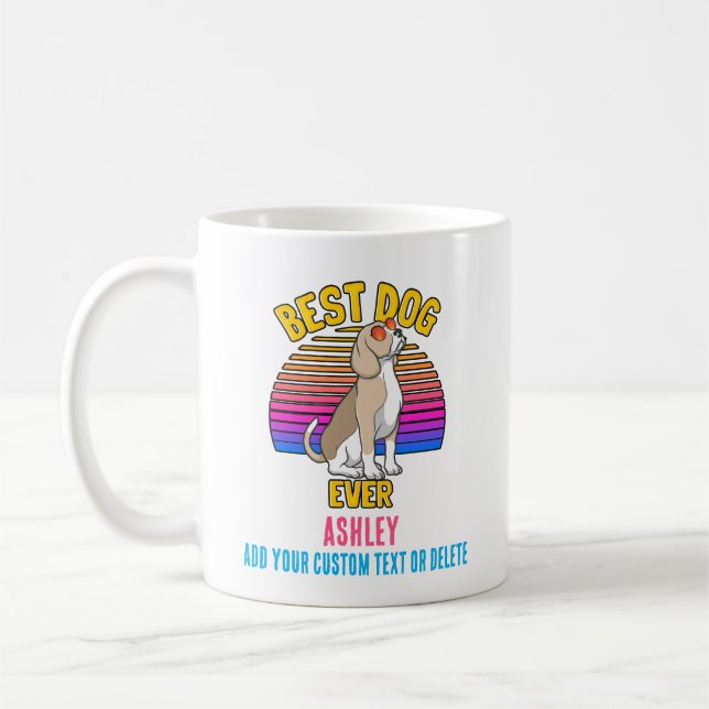 Retro Colorful Funny Beagle Hund Kaffemugg (Vänster)