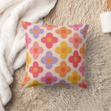 Retro Colorful Hippie Mod Flowers Mönster