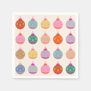 Retro Colorful jul Baubles Pappersservett