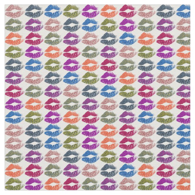 Retro Colorful Läppar #13 Tyg (Närbild)